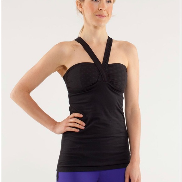 Lululemon Some Like It Hot Tank. Black / Faded Dot Embossed Black. Size 4. - Picture 1 of 11